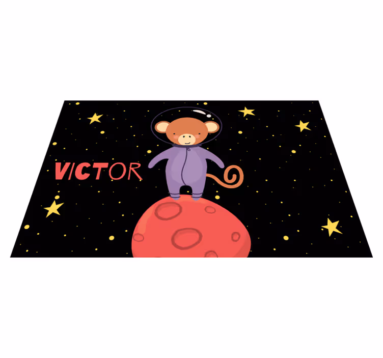 Individual para mesa infantil aventura del mono astronauta - TenVinilo