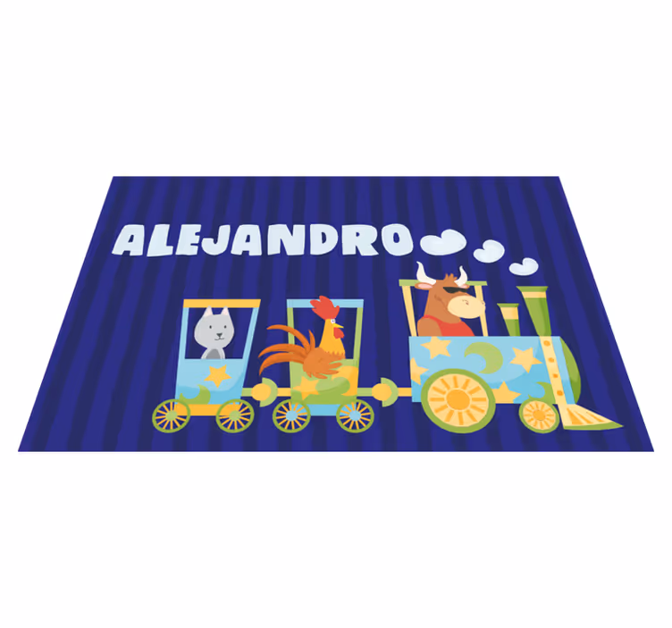 Individual para mesa infantil animales del tren colorido - TenVinilo