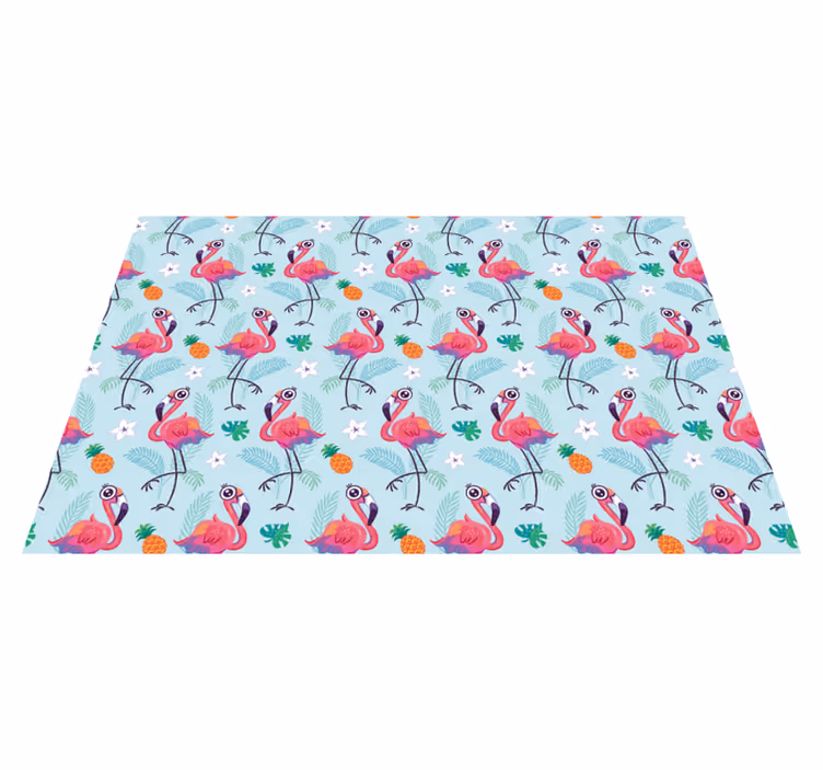 Individual para mesa original patrón flamingo tropical - TenVinilo