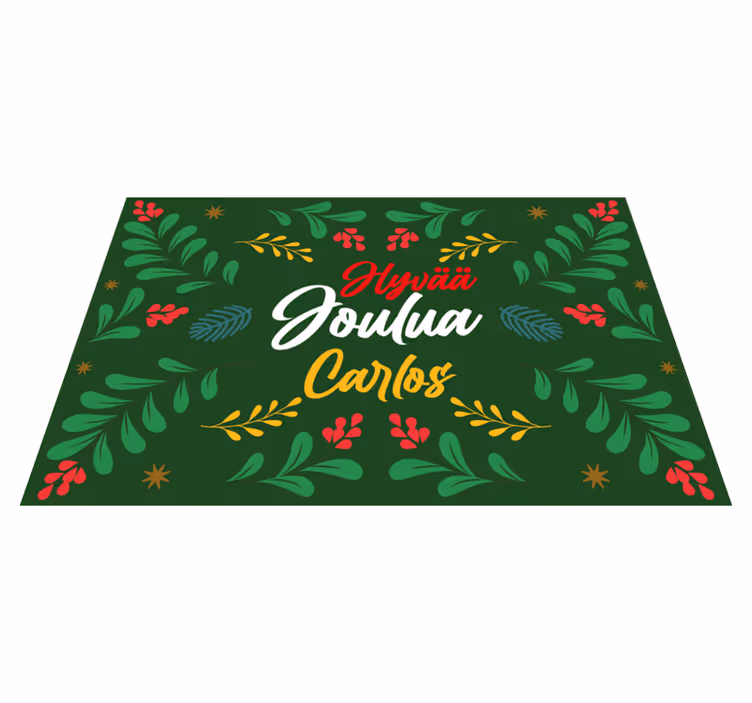 Individual para mesa navideño patrón de vegetación festiva - TenVinilo