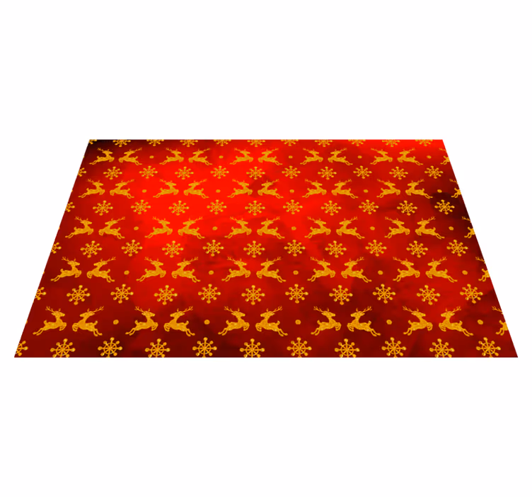 Individual para mesa navideño patrón de renos rojos - TenVinilo