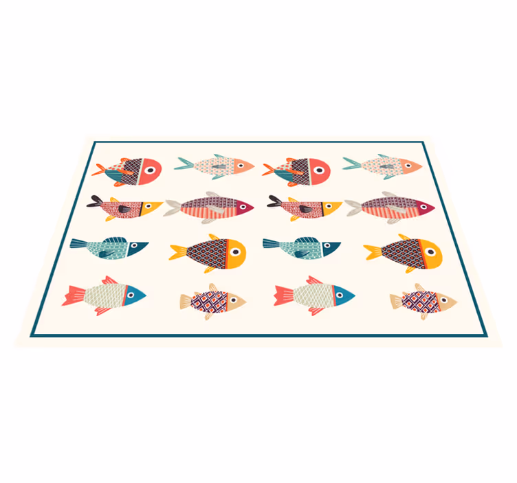 Individual para mesa original patrones de peces coloridos - TenVinilo