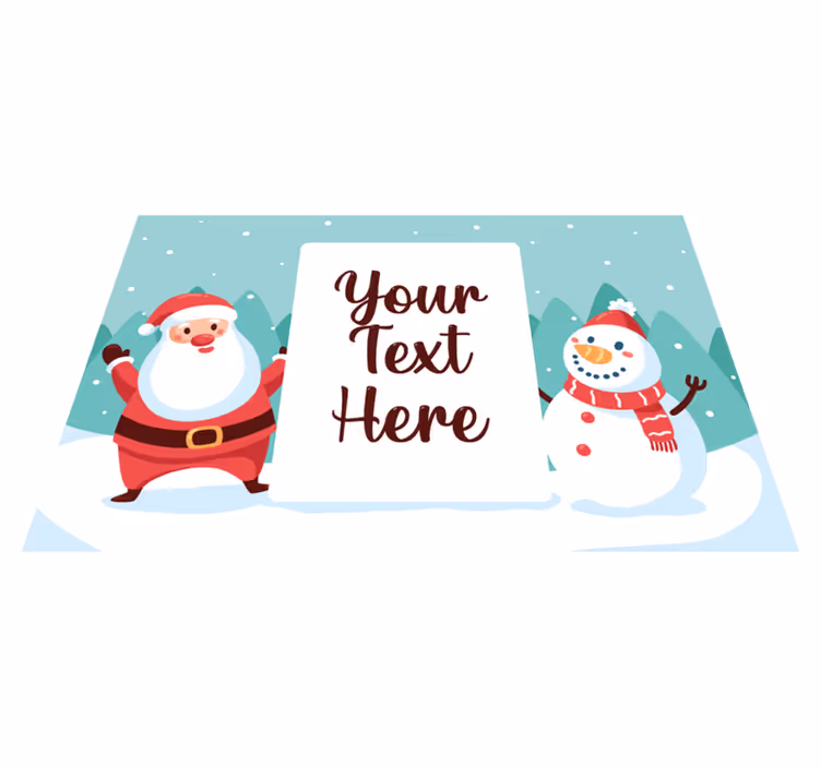 Individual para mesa navideño santa claus y muñeco de nieve - TenVinilo