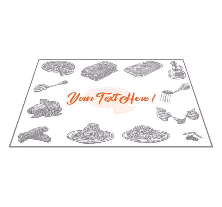 Individual para mesa original estilo ilustración de comida - TenVinilo