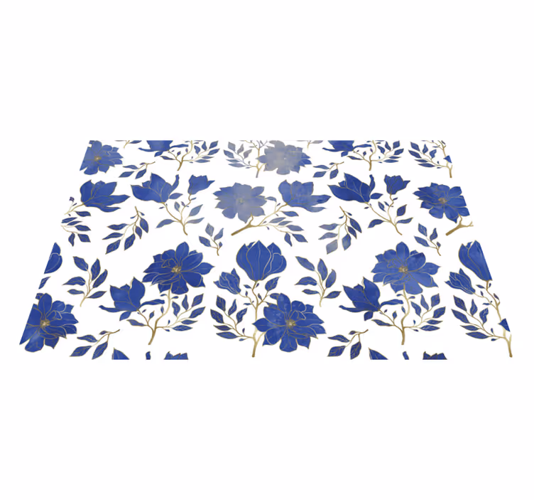 Individual para mesa original patrón floral azul - TenVinilo