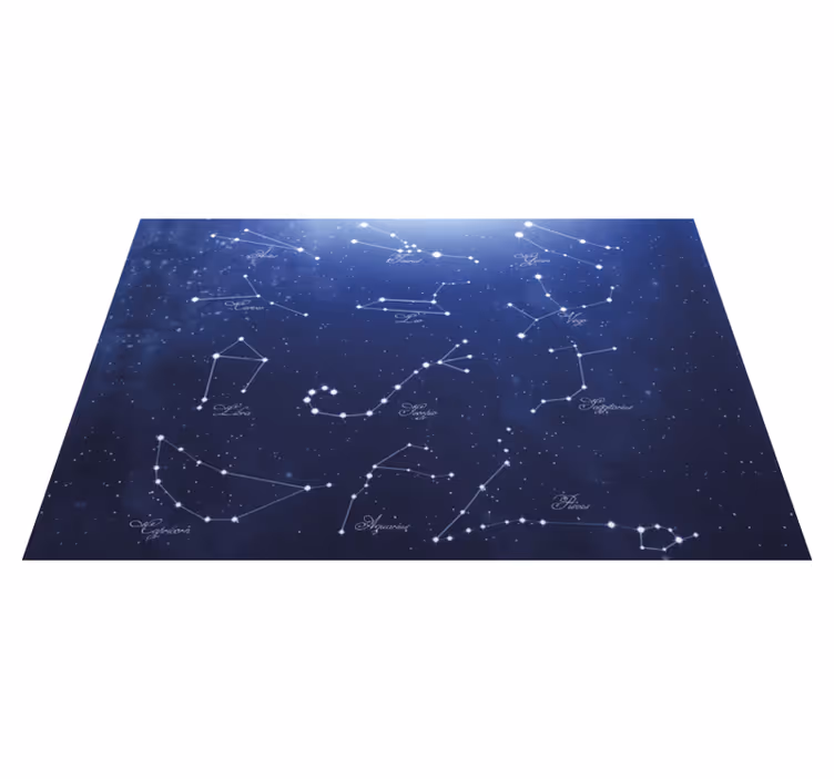 Manteles individuales elegantes Estrellas azules del zodiaco - TenVinilo