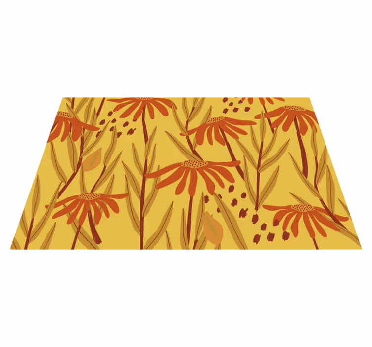 Individual para mesa original patrón floral amarillo - TenVinilo
