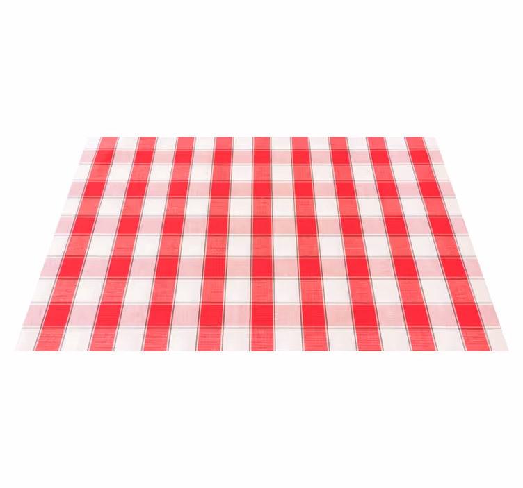 Individual para mesa patrón cuadros rojos - TenVinilo
