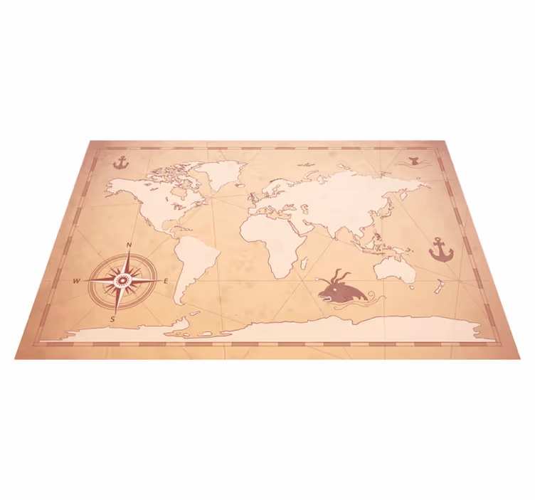 Individual para mesa original ilustración del mapa mundial - TenVinilo