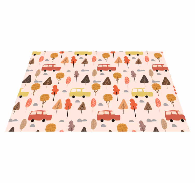 Individual para mesa infantil Árboles de coches coloridos - TenVinilo
