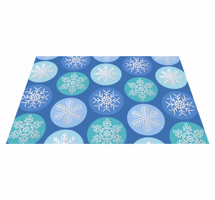 Individual para mesa navideño círculo de copos de nieve - TenVinilo