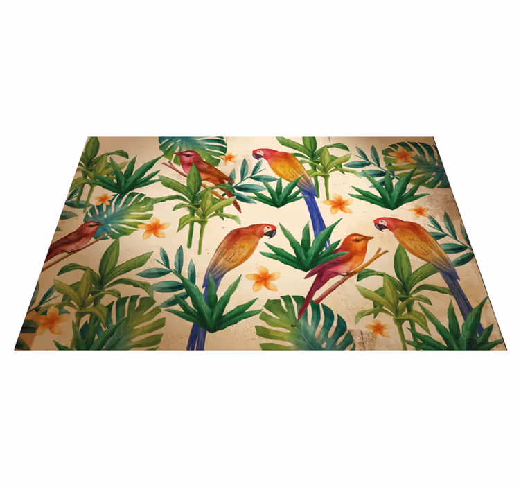 Individual para mesa original patrón de loros tropicales - TenVinilo