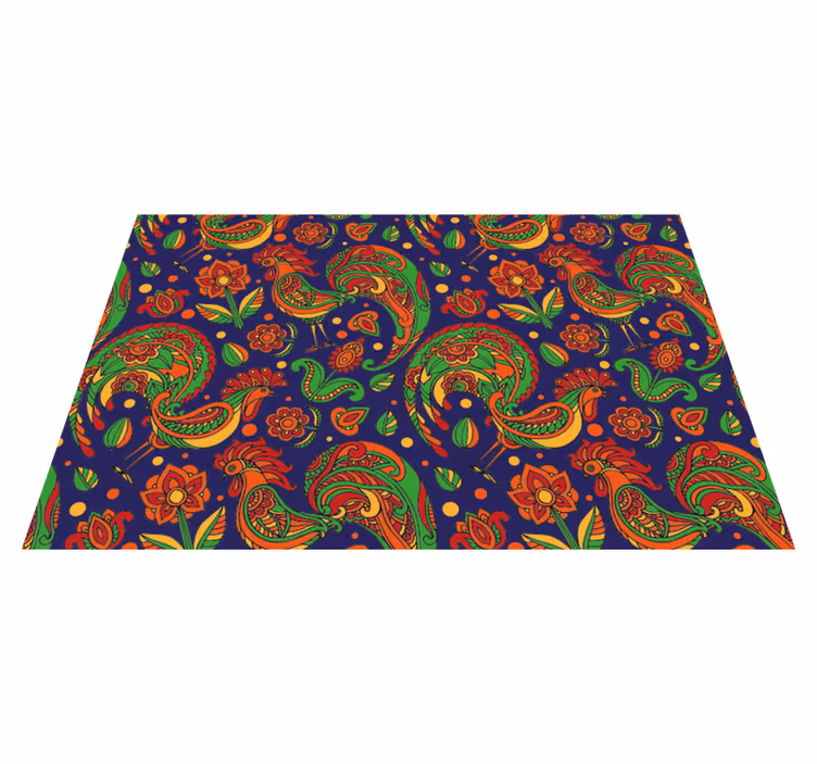 Individual para mesa original patrones florales vibrantes - TenVinilo