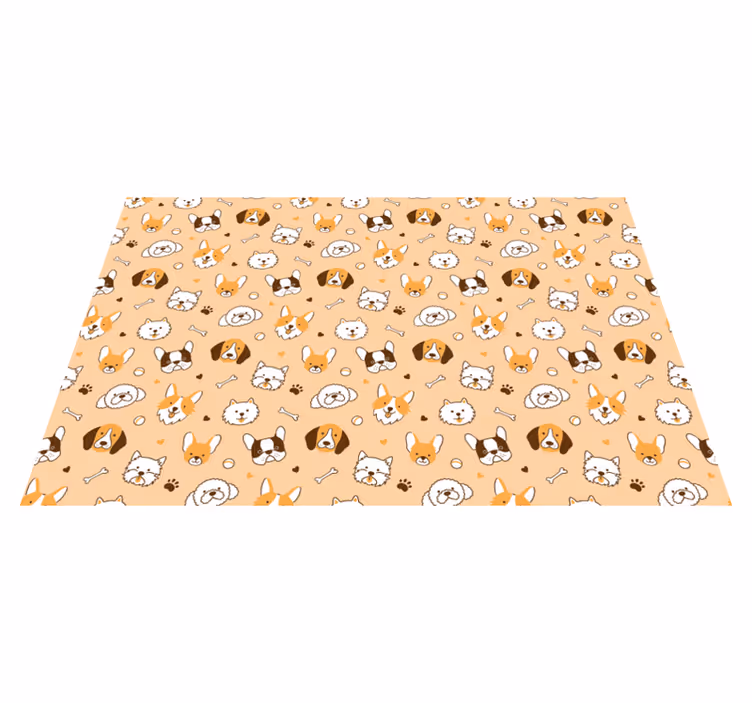 Individual para mesa infantil caritas de animales adorables - TenVinilo