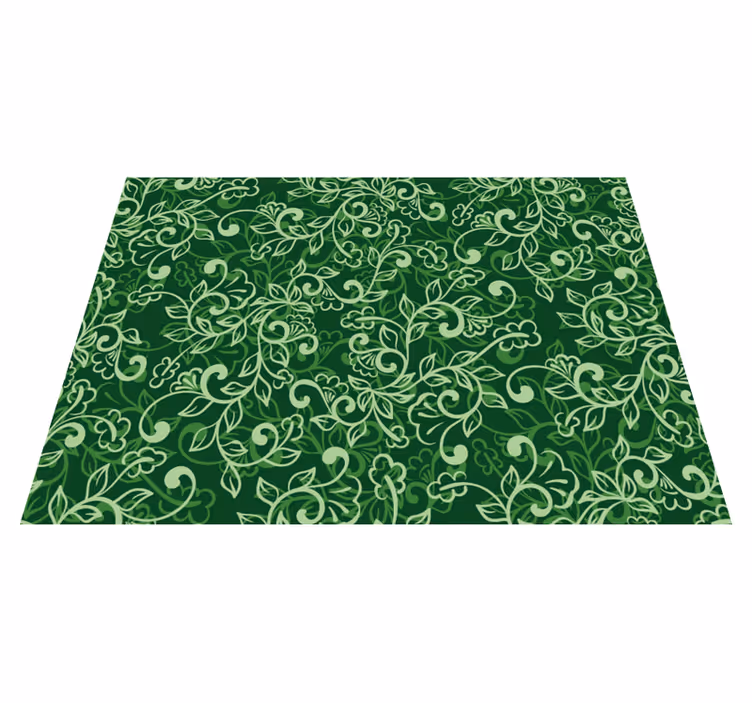 Individual para mesa patrón floral verde - TenVinilo