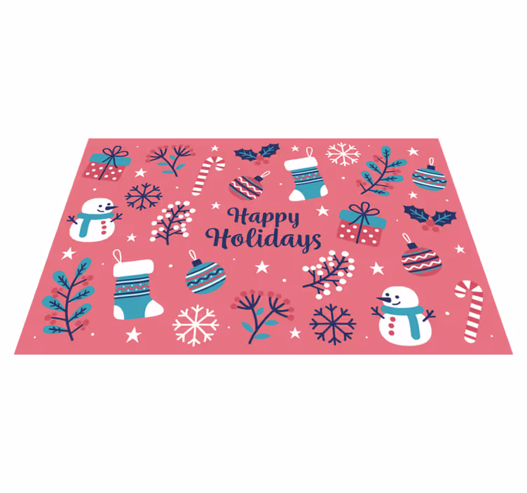 Individual para mesa navideño patrones festivos divertidos - TenVinilo