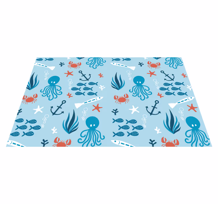 Individual para mesa infantil criaturas marinas coloridas - TenVinilo