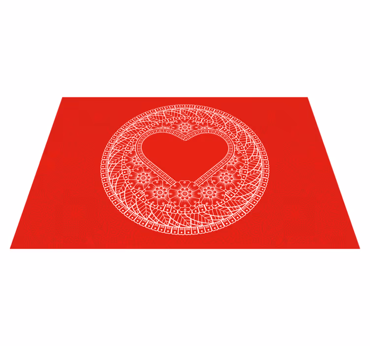 Manteles individuales originales Mandala de corazón - TenVinilo