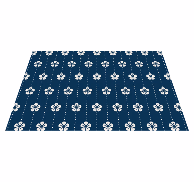 Manteles individuales elegantes Lineas florales azules - TenVinilo