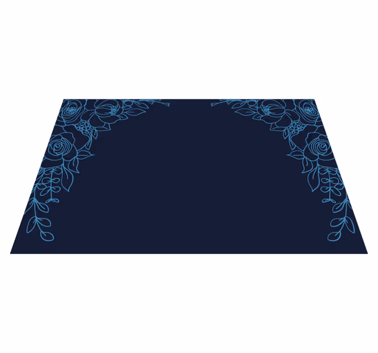 Individual para mesa original diseño de borde floral - TenVinilo