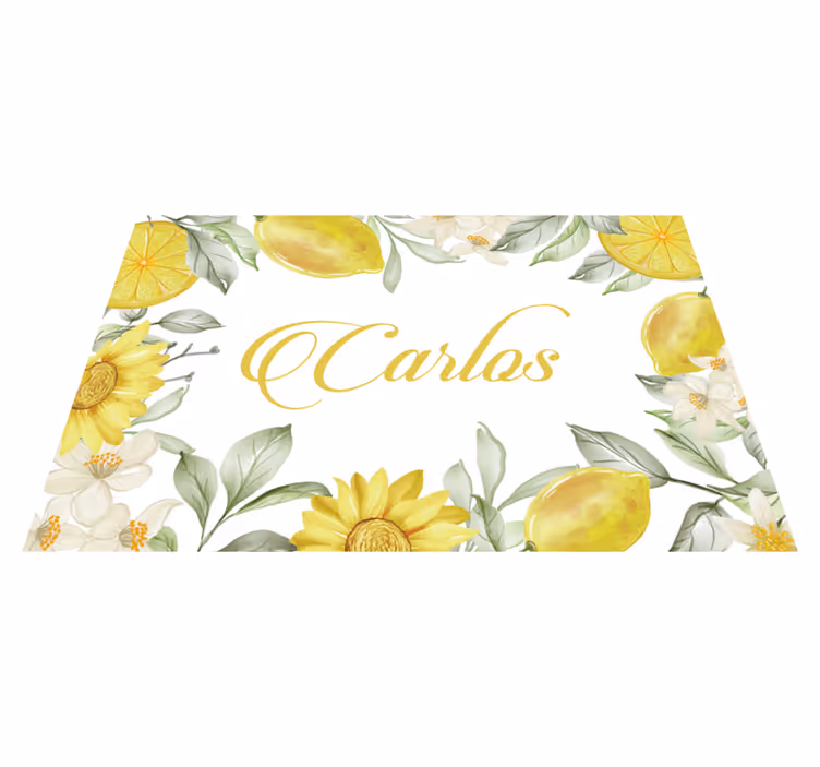 Individual mesa personalizable arreglo floral limón - TenVinilo