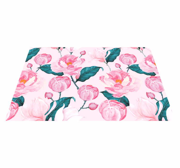 Individual para mesa original patrón floral rosa - TenVinilo