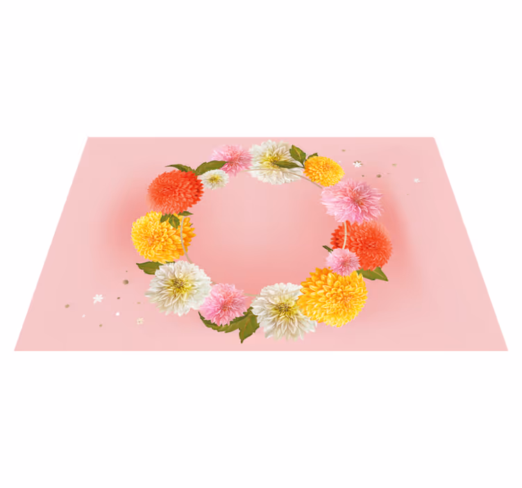 Individual para mesa original acento floral circular - TenVinilo