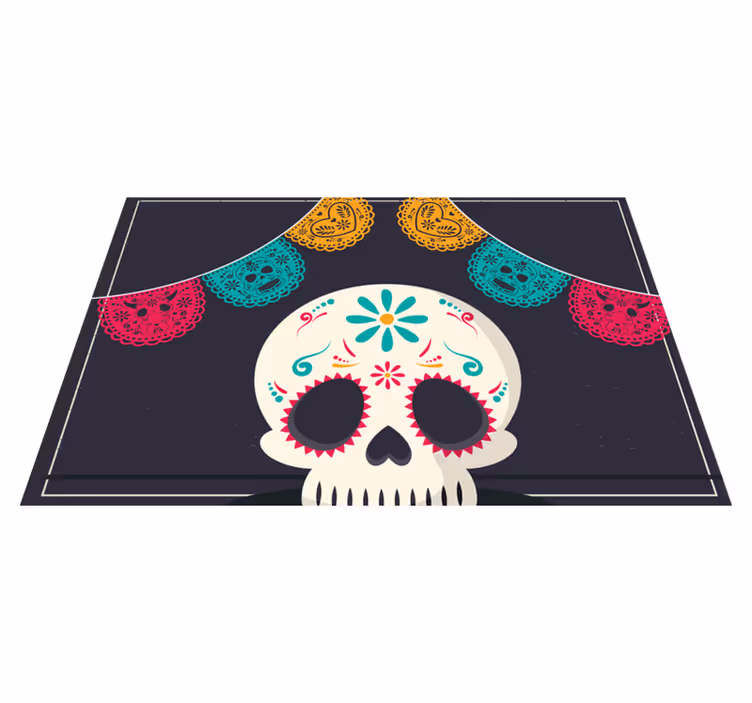 Individual para mesa halloween bandera calavera colorida - TenVinilo