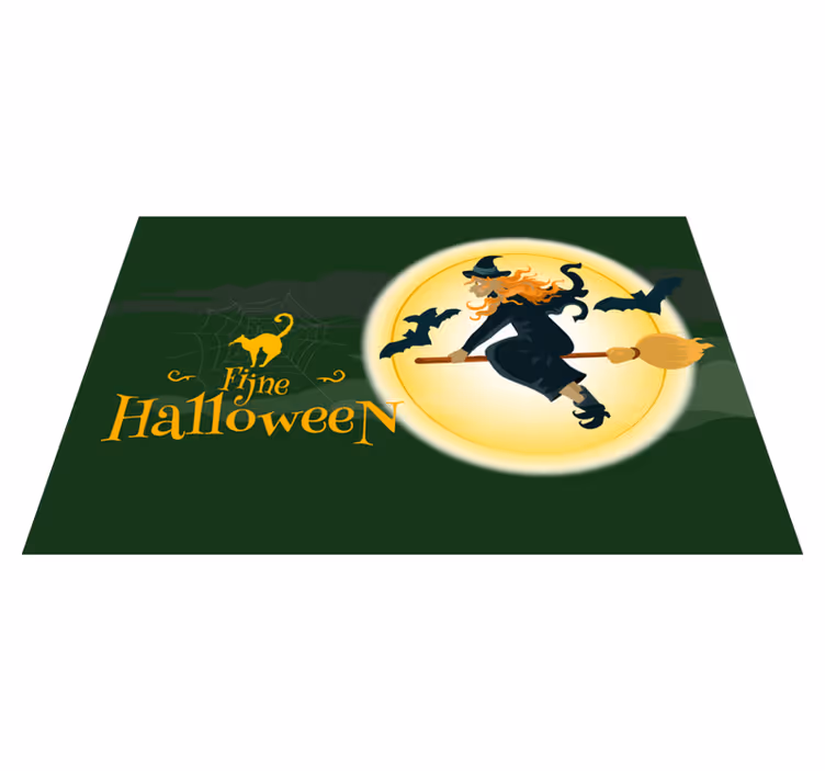 Individual para mesa halloween escena de escobas de bruja - TenVinilo