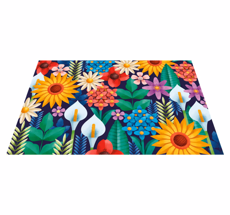 Individual para mesa original arreglo floral vibrante - TenVinilo