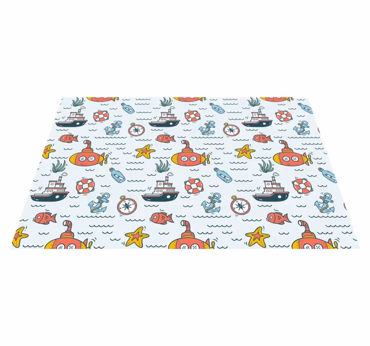 Individual para mesa infantil aventura submarina - TenVinilo