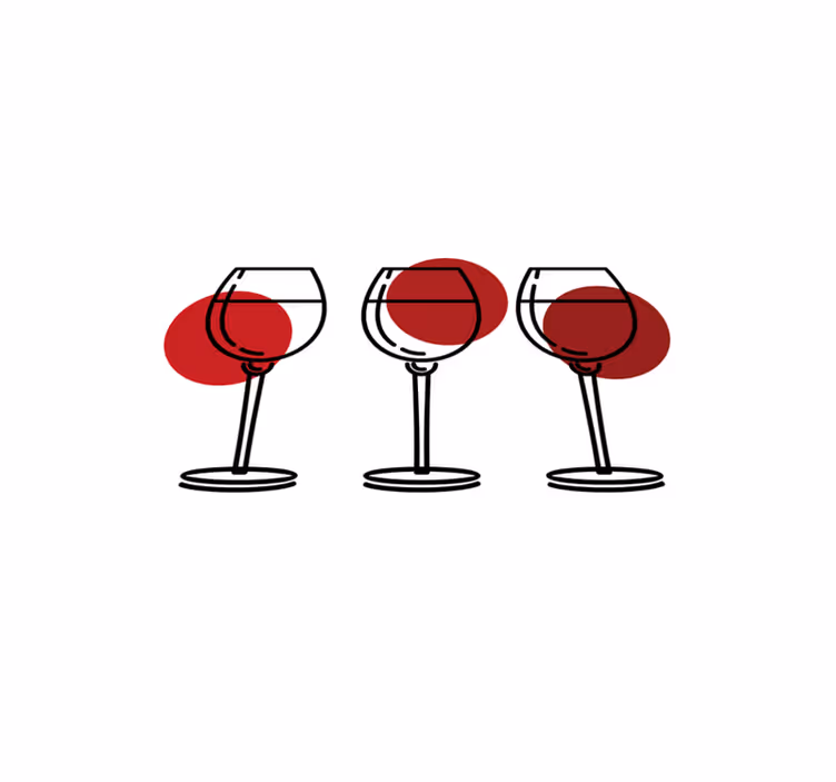 Individual para mesa original trio de copas de vino - TenVinilo
