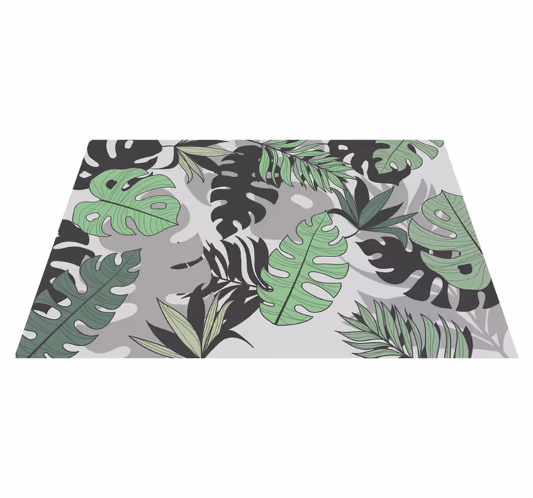 Individual para mesa patrón motivo hoja tropical - TenVinilo