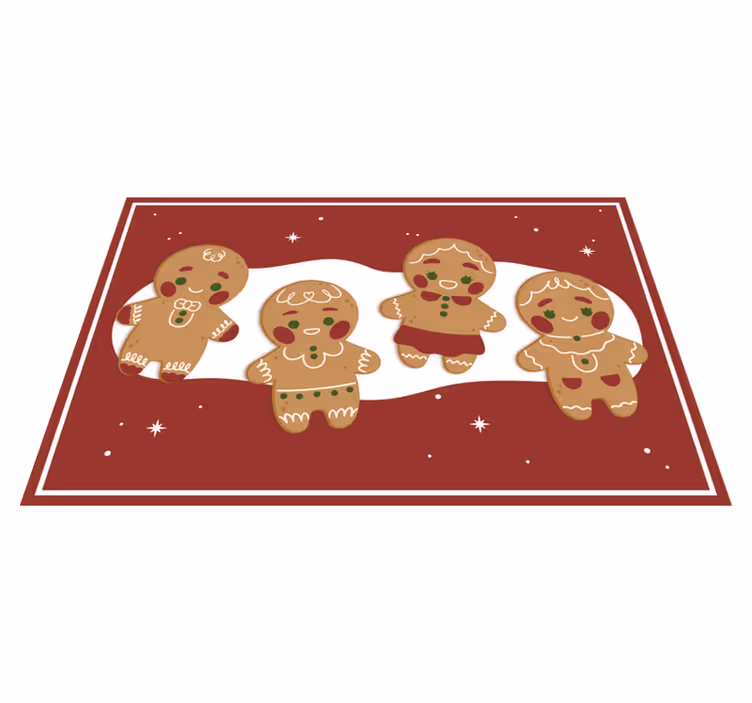 Individual para mesa navideño personajes de jengibre - TenVinilo