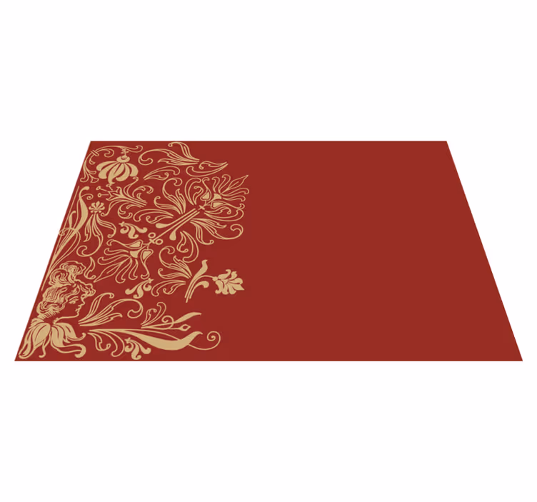 Individual para mesa elegante acentos florales elegantes - TenVinilo