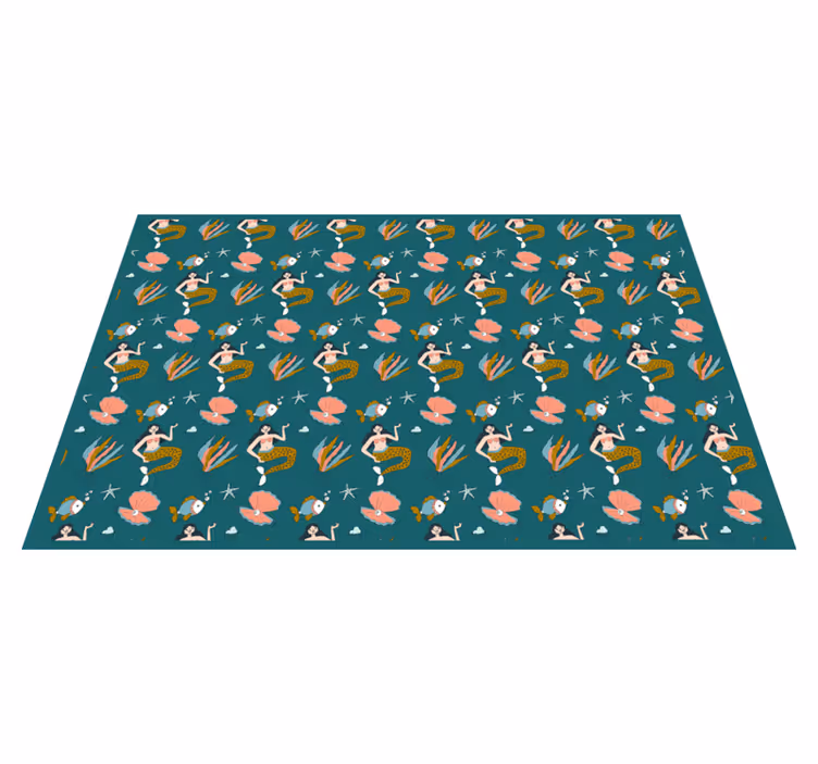 Individual para mesa infantil patrón de conchas de sirena - TenVinilo