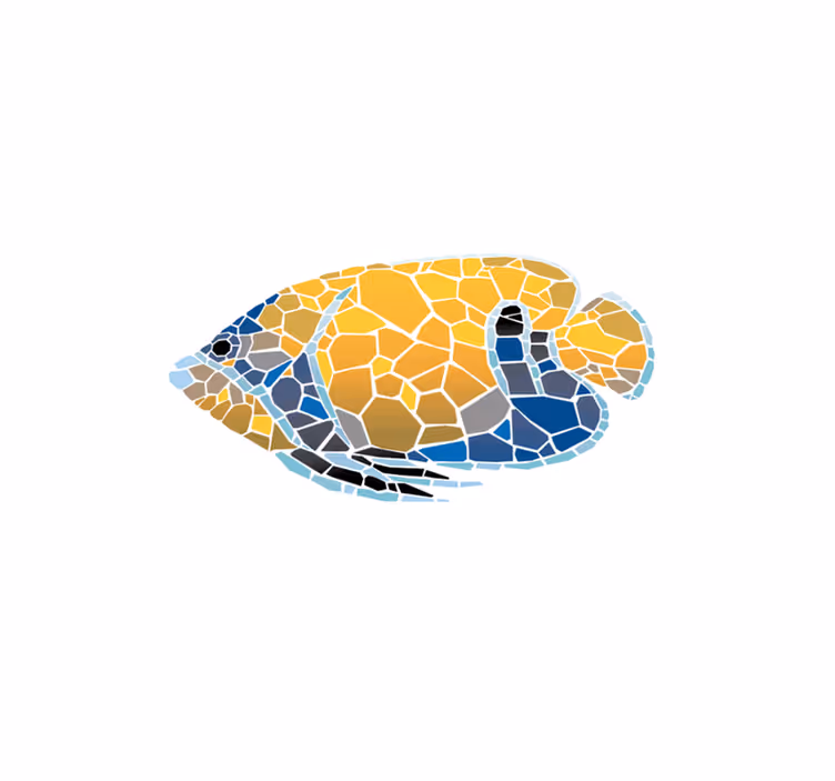 Individual para mesa original ilustración de pez mosaico - TenVinilo
