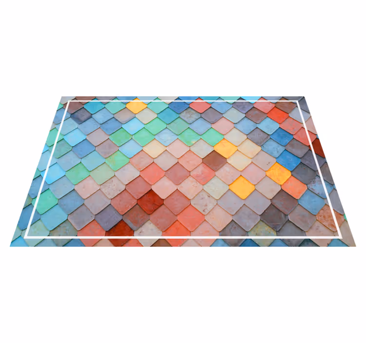 Individual para mesa patrón azulejo colorido - TenVinilo