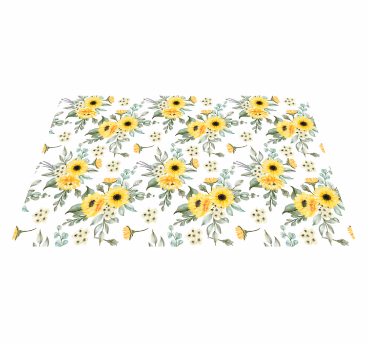 Individual para mesa original patrón floral girasol - TenVinilo