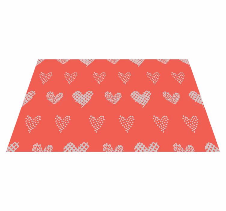 Individual para mesa patrón textura de corazones - TenVinilo
