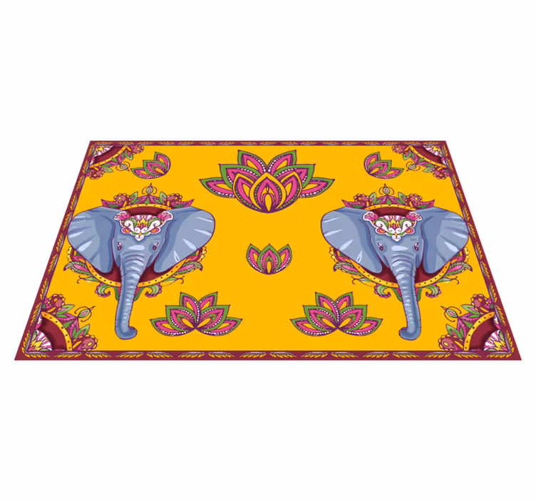 Individual para mesa original patrones florales de elefante - TenVinilo