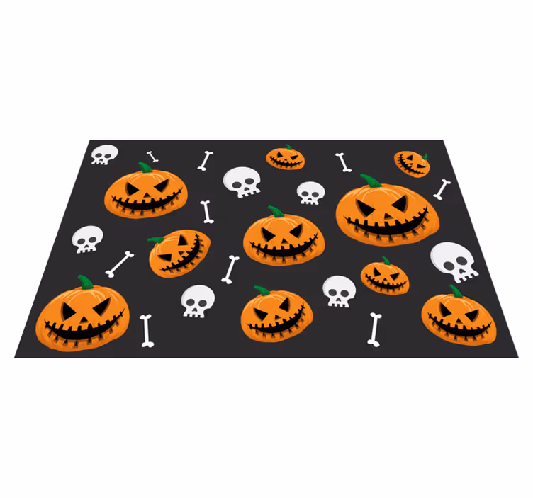 Mantel individual Halloween Calabazas y huesos - TenVinilo