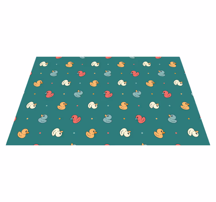 Individual para mesa infantil patrón de patitos coloridos - TenVinilo