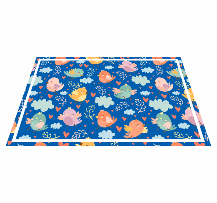 Individual para mesa infantil patrones de aves coloridas - TenVinilo