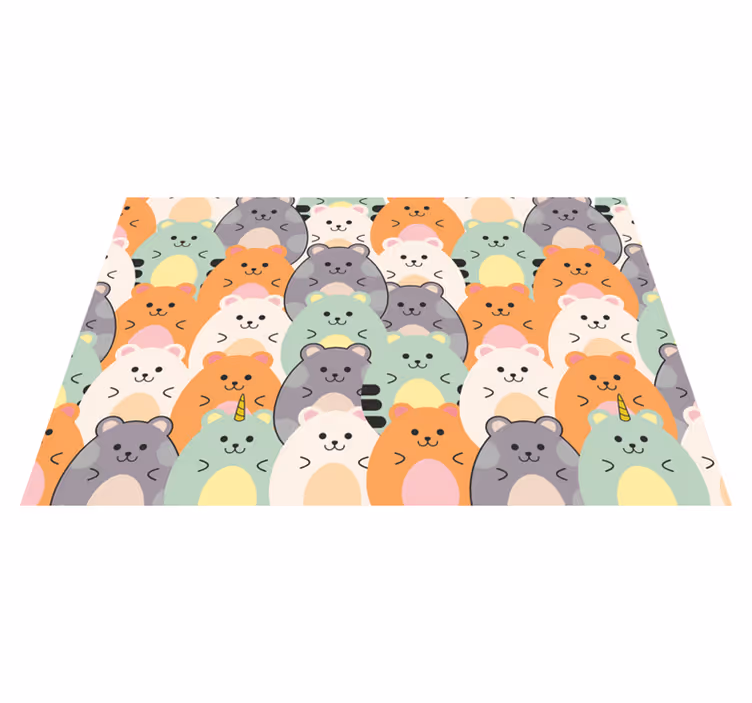 Individual para mesa infantil caras de animales adorables - TenVinilo