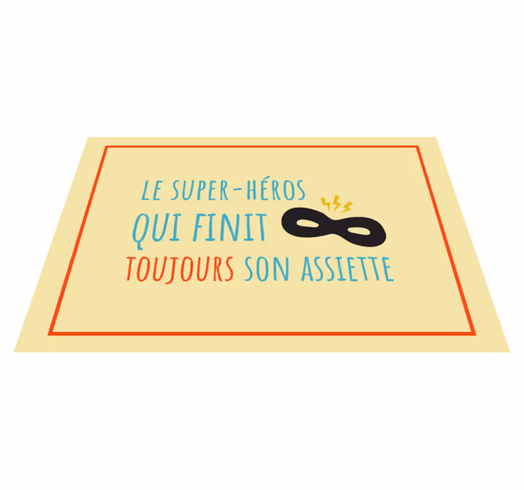 Individual para mesa infantil inspiración superhéroe - TenVinilo