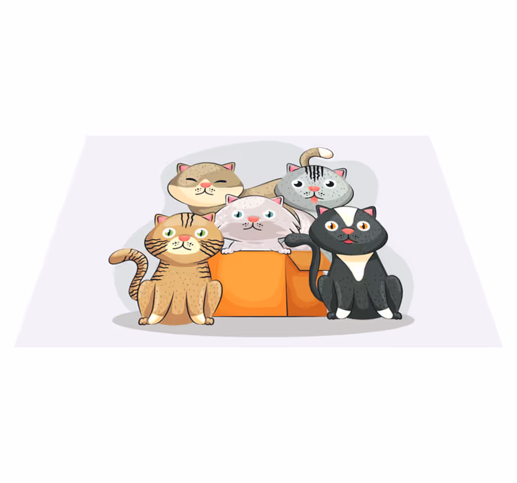 Individual para mesa infantil caritas de gato lindas - TenVinilo