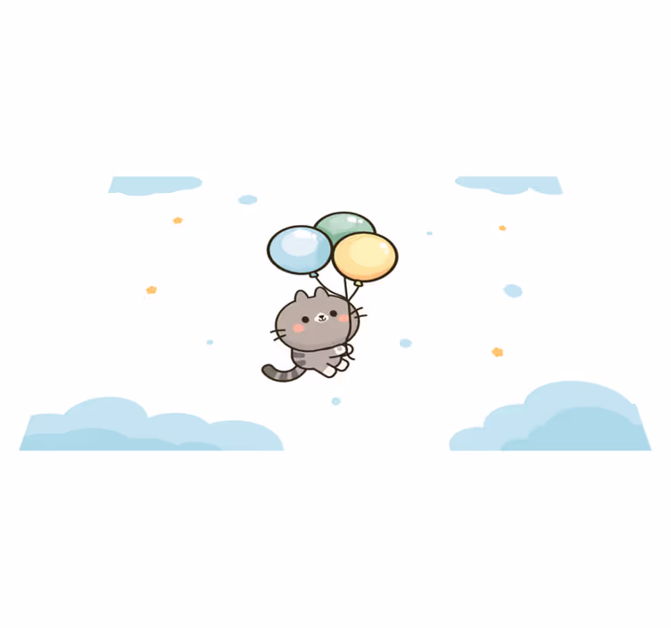 Individual para mesa infantil globos de gato lindos - TenVinilo