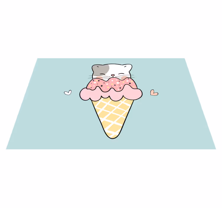 Individual para mesa infantil gato lindo con helado - TenVinilo