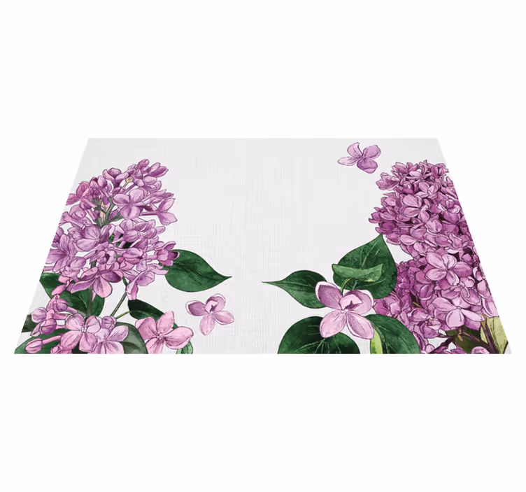 Mantel individual original Flores moradas y verdes - TenVinilo